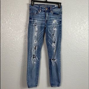 AE Super Stretch Mid-Rise Jegging Ankle